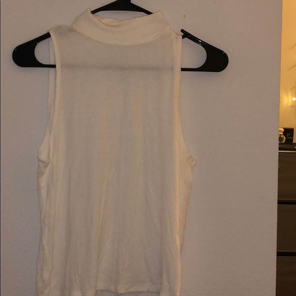 White high neck tank top